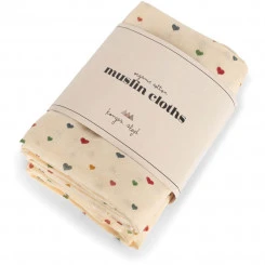 Kinderspielzeug Angebote 10 Konges Slojd - Musselintücher "Multi Hearts" - 3 Stk